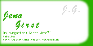 jeno girst business card